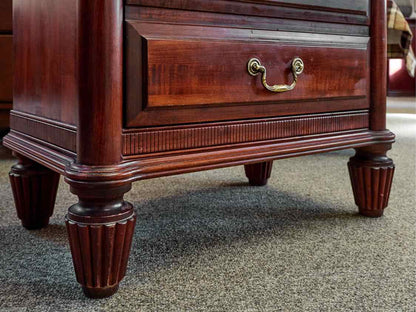 Cherry Bowfront Nightstand in Cinnamon Finish