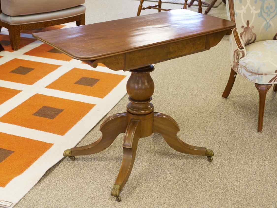 Walnut Console Table with Hidden Drawer