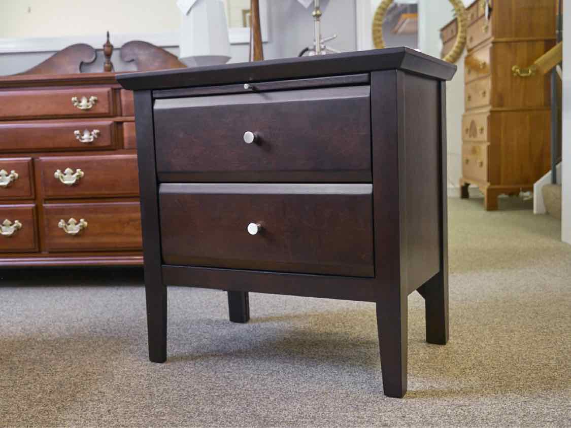 Pair of Two Drawer Nightstands with Extension in Espresso Finish