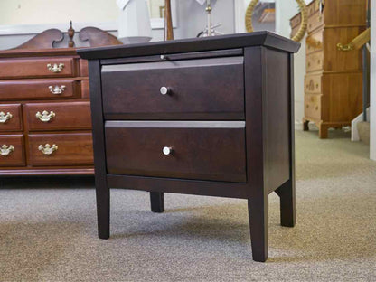 Pair of Two Drawer Nightstands with Extension in Espresso Finish