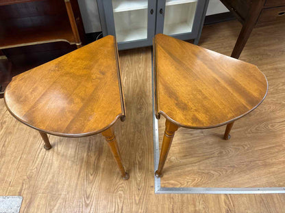Pair of Ethan Allen Clover Drop Leaf Side Tables