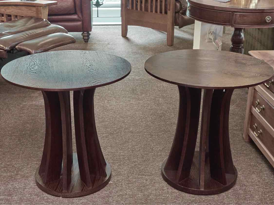Pair of Brown Stained Oak Side Tables