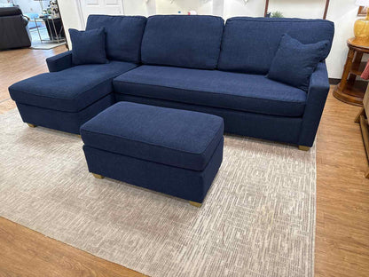 Boston Interiors Navy Sofa With Ottoman
