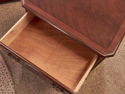 Drexel Burled Mahogany Nightstand with 1 Drawer & 2 Doors