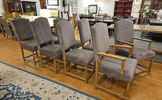 RH Set of 8 Empire Camelback Dining Chairs