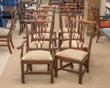 Set of Eight Solid Mahogany Chippendale Dining Chairs
