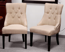 Pair of Tufted Upholstered Host and Hostess Chairs