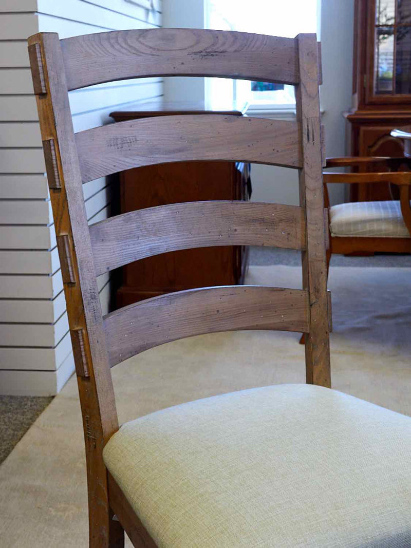 Set of 4 Rustic Ladder Back Side Chairs