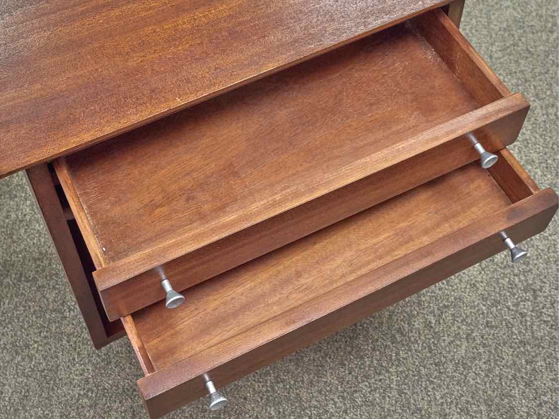 Pair of RWay Walnut 2 Drawer Nightstands with Open Storage