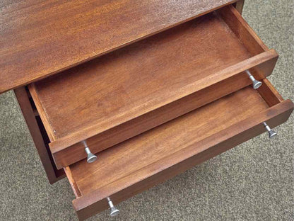 Pair of RWay Walnut 2 Drawer Nightstands with Open Storage