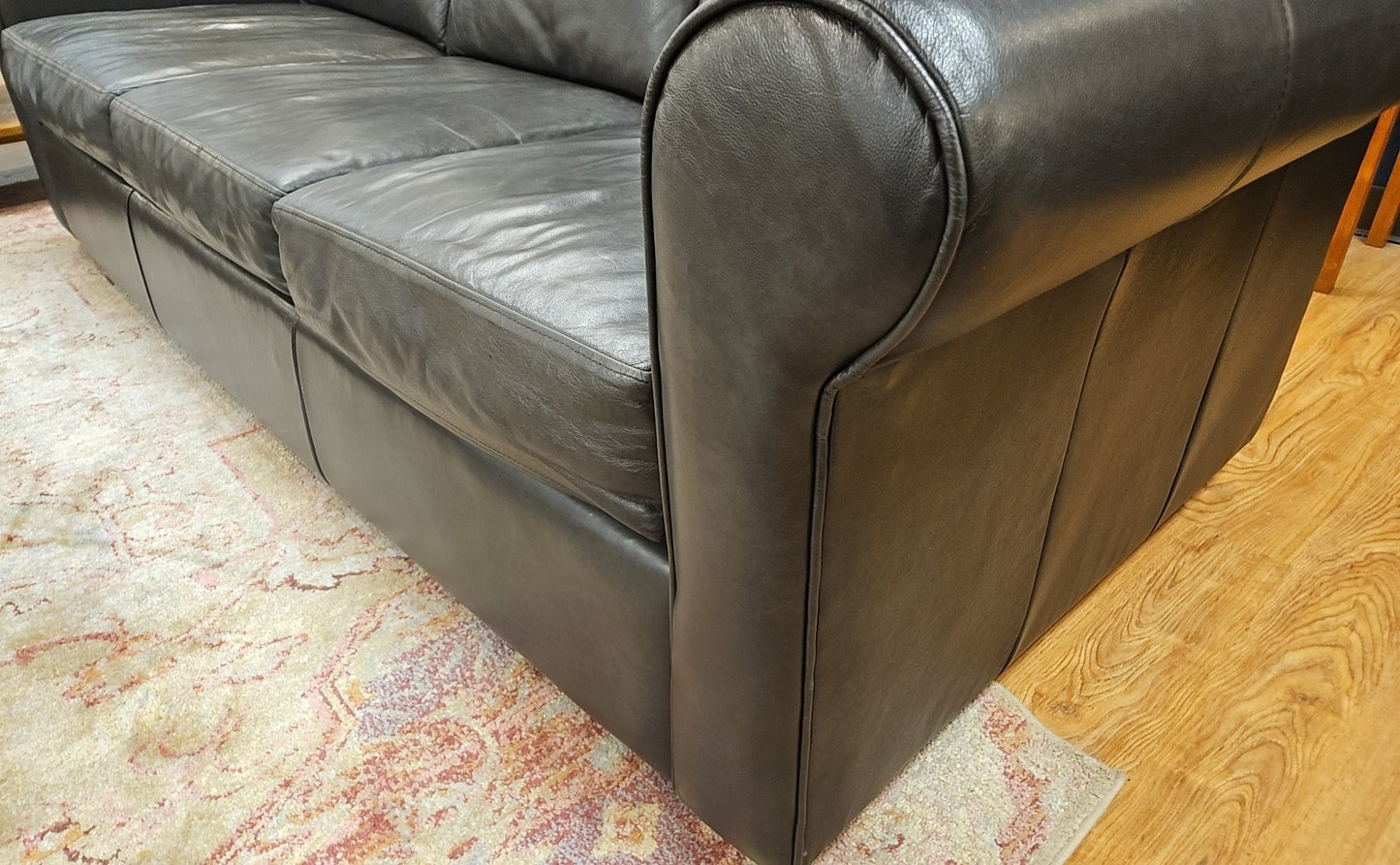 Klausner Charcoal Leather Sofa