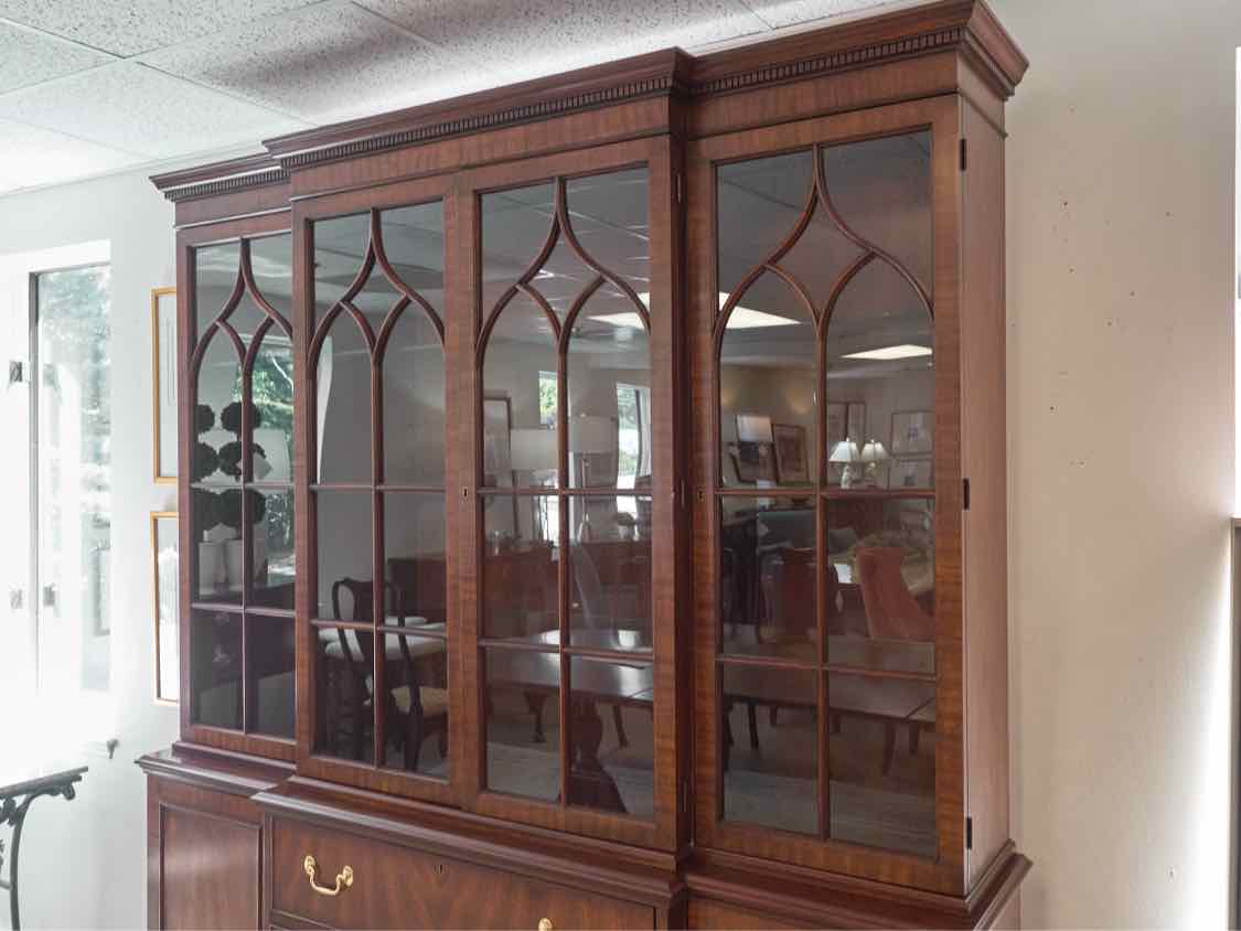 Henkel Harris Banded Mahogany Breakfront
