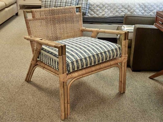 Pair of Serena & Lily 'Mattituck' Rattan Arm Chairs