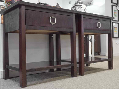 Pair of Thomas Obrien for Hickory Chair Mahogany Nightstands