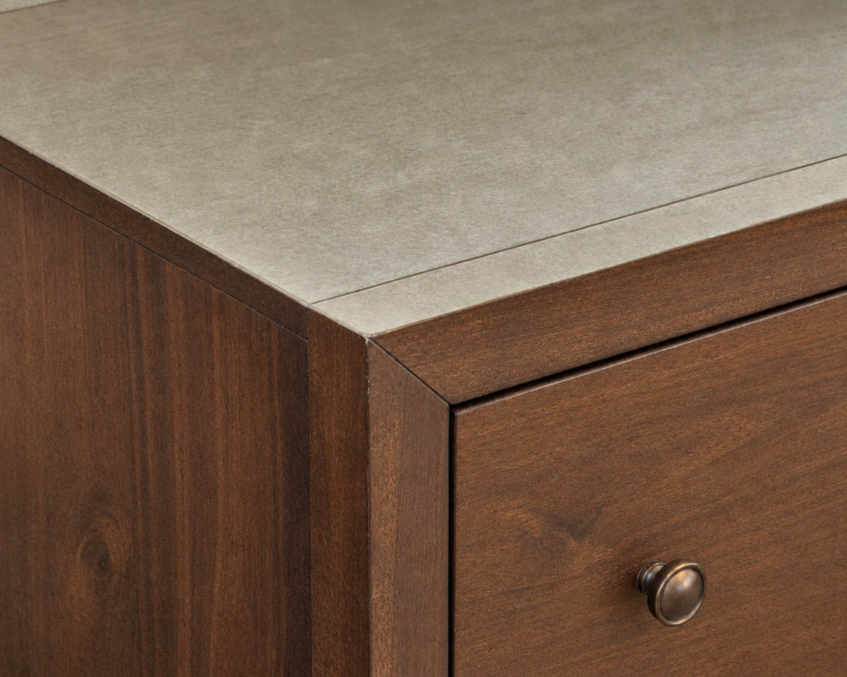 Crate & Barrel Six Drawer Dresser In Cocoa Finish W/ Bronze Knobs