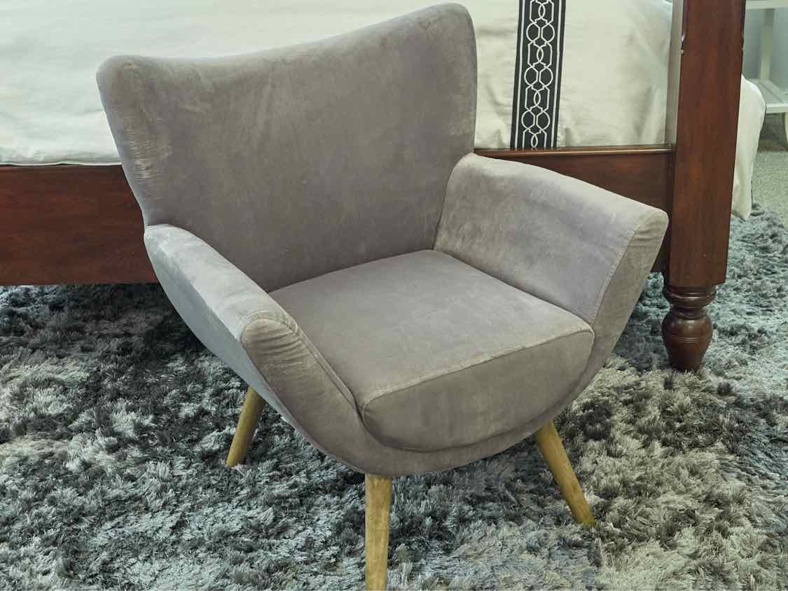 Pair of Grey Performance Upholstered  Contemporary Chairs