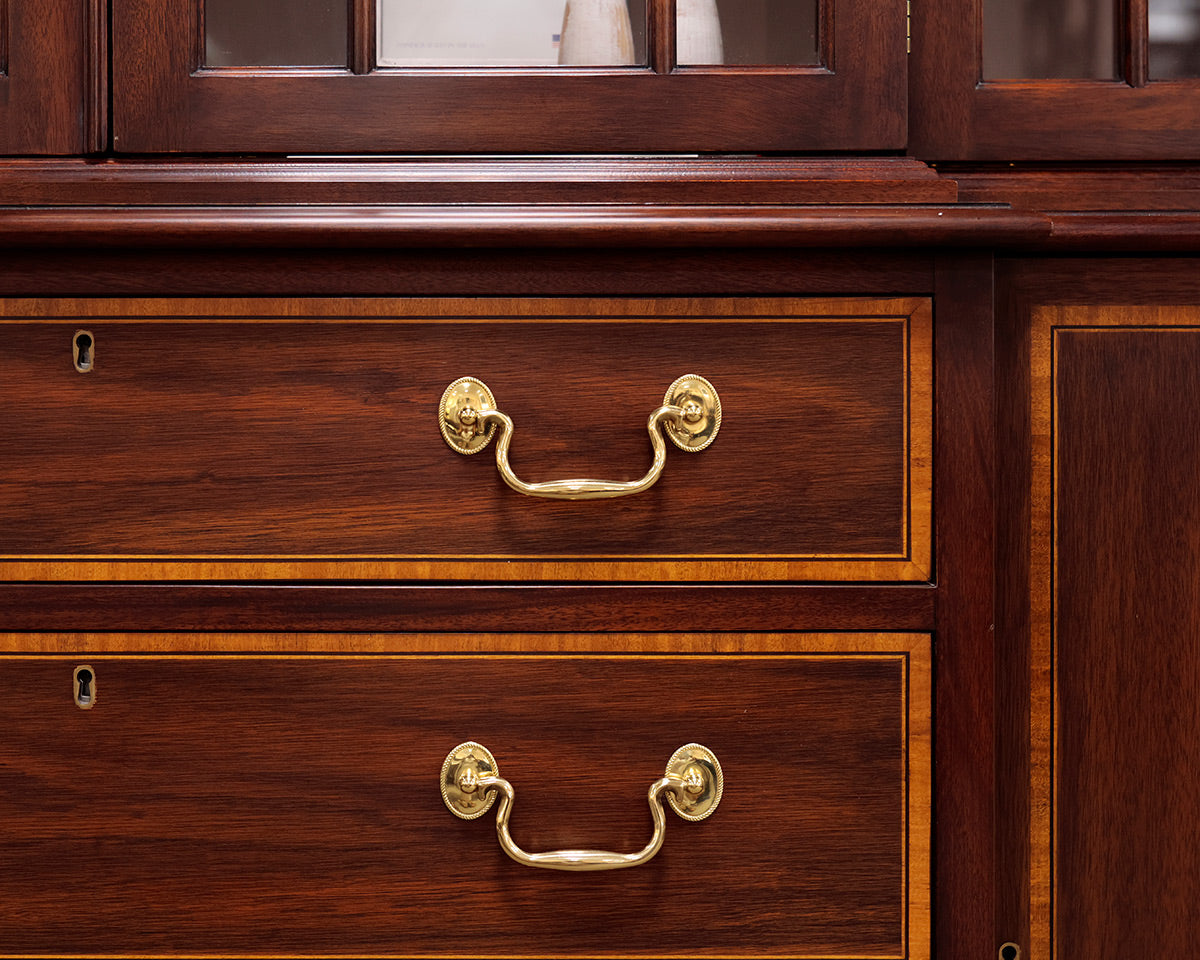 Henkel Harris Two Piece Cherry China Cabinet