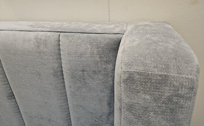 'Dharma' Channel Tufted Light Blue Queen Bed