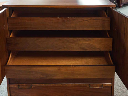 MCM Style Burled Walnut Armoire