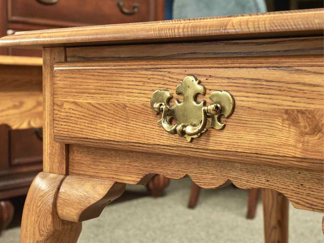 Kindcaid Pair of Oak Side Tables w/ Drawer