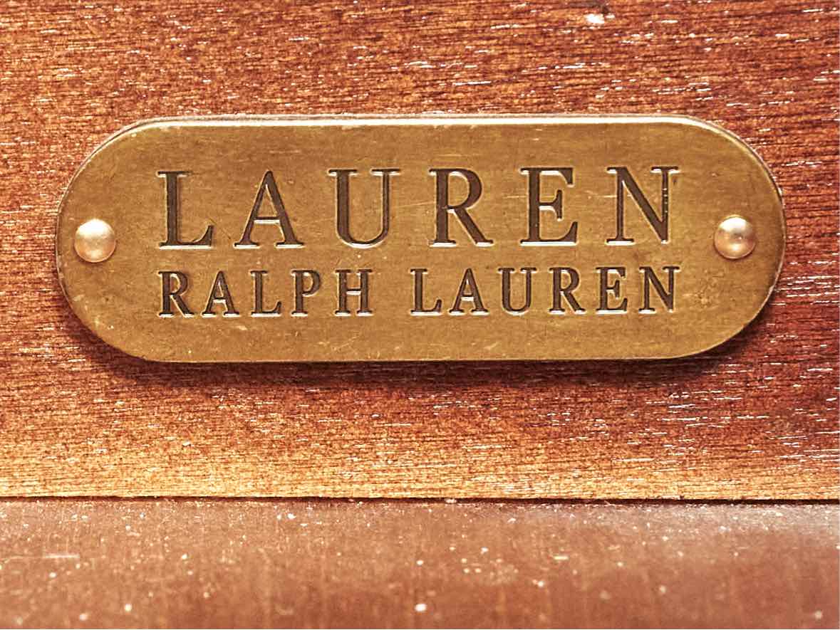 Ralph Lauren Mahogany Cocktail Table with Brass Casters
