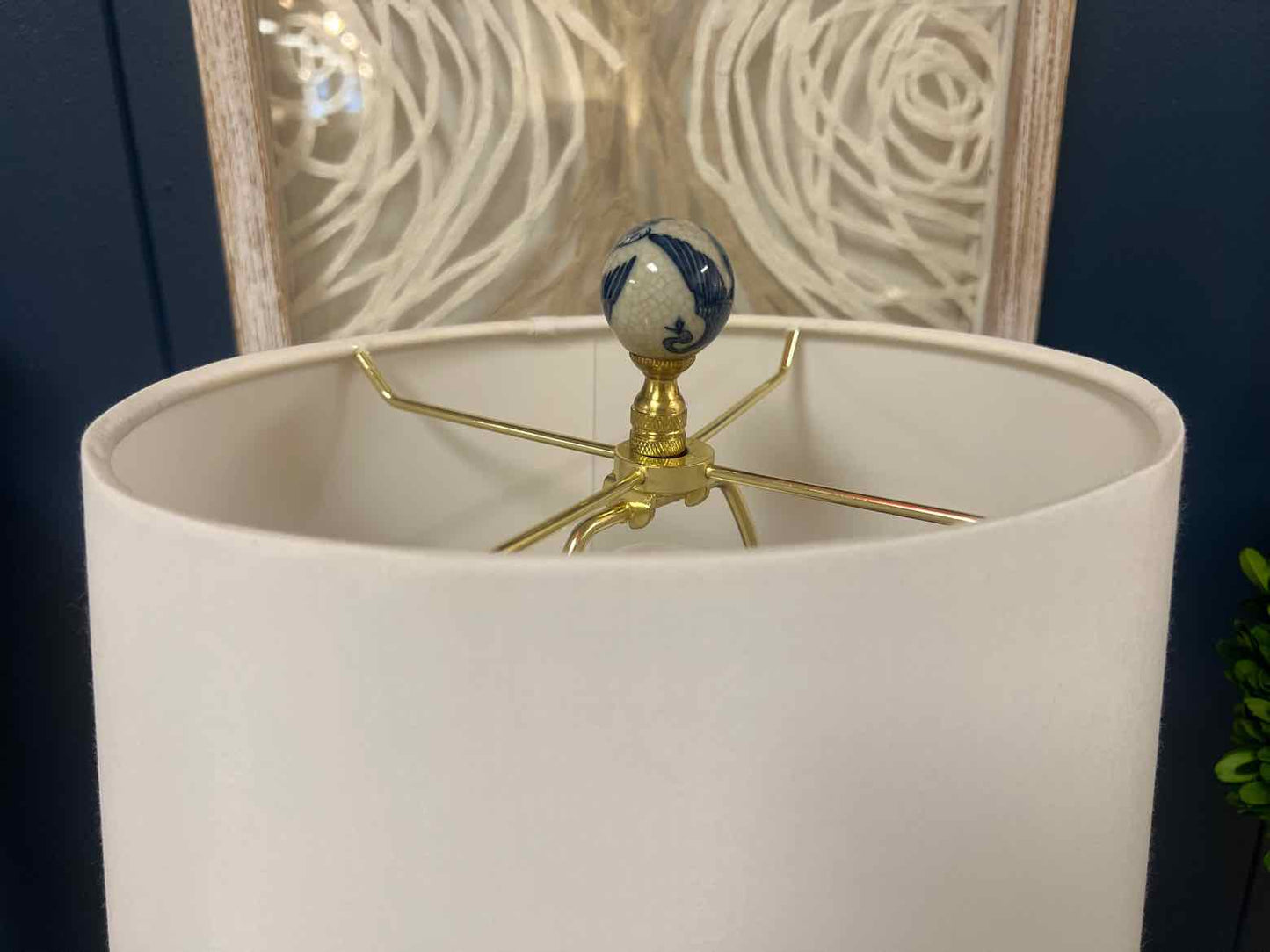 Blue and White Porcelain Phoenix Birdcanton Vase Lamp