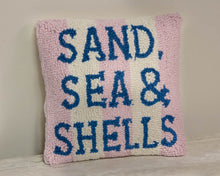 Sand Sea & Shells Hooked Accent Pillow