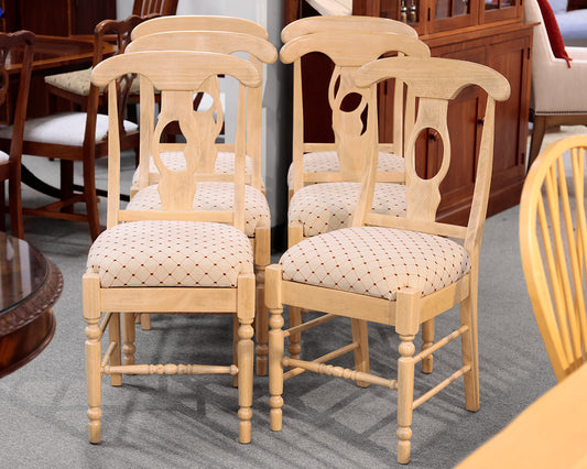 Set of 6 Oval Cutout Back Dining Chairs