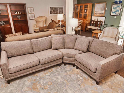 Boston Interiors3 Piece Curved GreyFlex Upholstered  Sectional