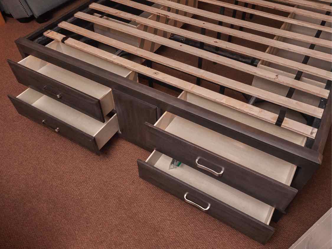 Ashley Furniture Queen 6 Drawer Storage  Bed In Slate Grey Finish