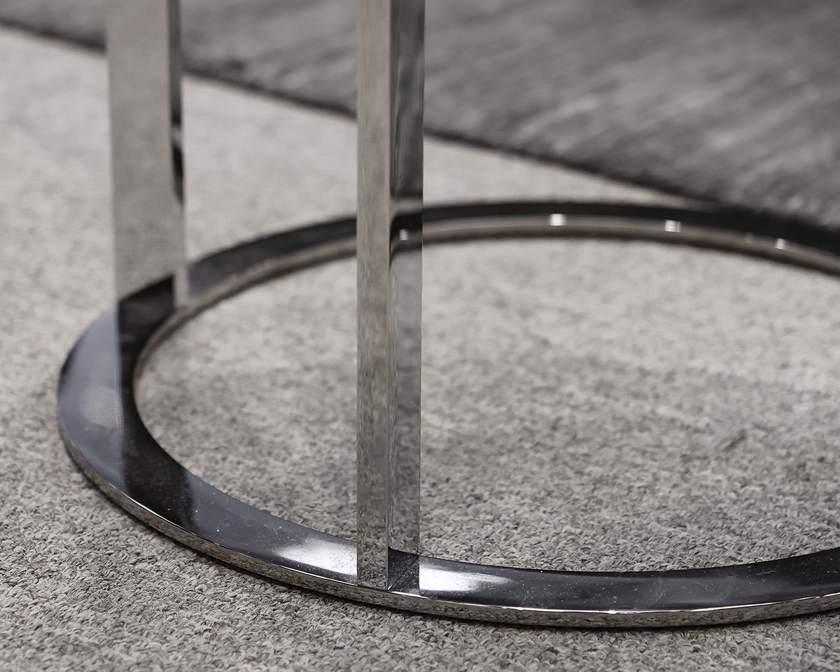 B&B Itailia Chrome Round Accent Table