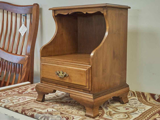 Maple 1 Drawer & Open Storage Nightstand