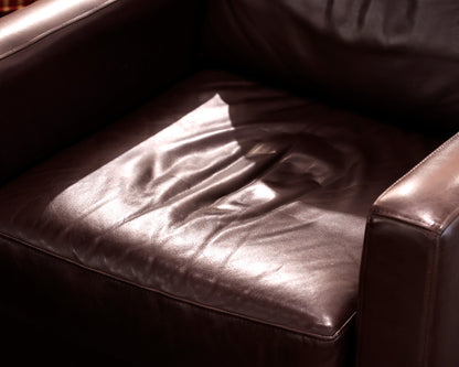 Boston Interiors Leather Chair With Ottoman