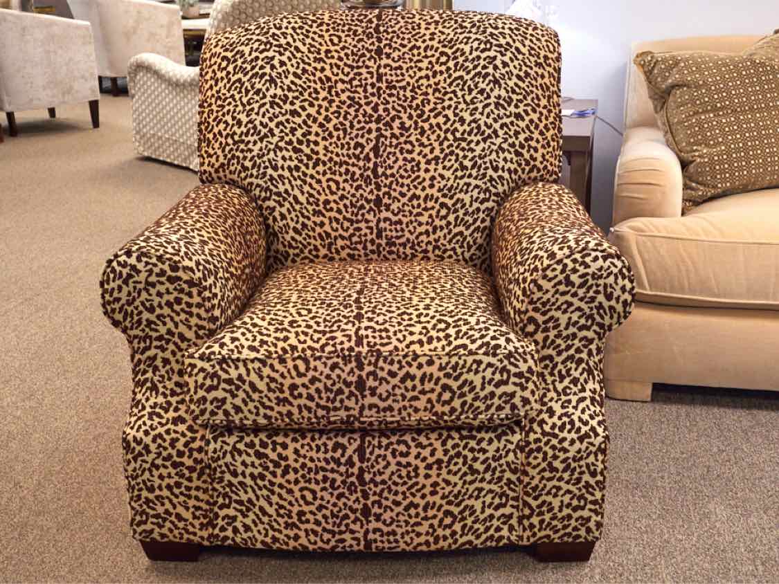 Aerin Cheetah Upholstered Sock Arm Chair