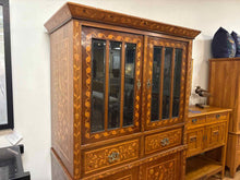 Antique Biedermeier 2-Piece Inlaid Cabinet