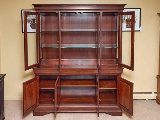 West Brothers Louis Phillippe Style  Dark  Cherry Finish 2 Piece China Cabinet