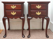 Pair Of Cherry 1 Drawer Turned Legs Side Tables