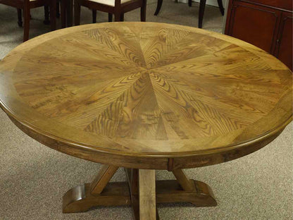 Oak 53" Round Pedestal Table Dining Table