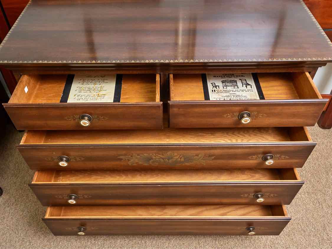 Hitchcock  'Nutmeg'  Stencil Accents Maple 5 Drawer Chest