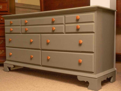Jamestown Sterling Solid Cherry 7 Drawer Dresser in Eucalyptus Green Finish
