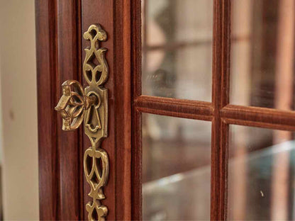 Lighted Cherry Corner Cabinet W/ Two Doors
