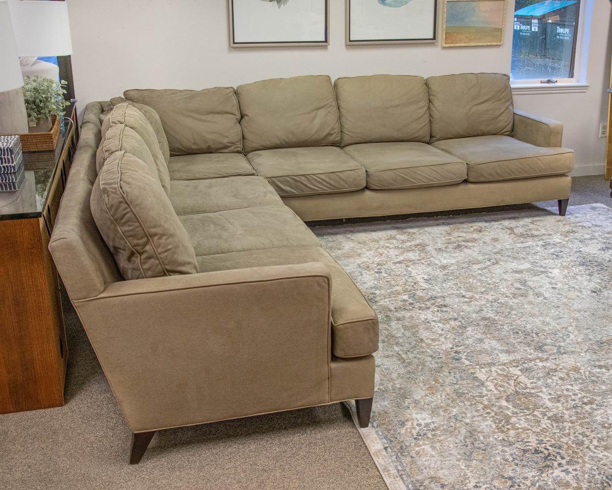 Mitchell Gold + Bob Williams 3-Pc Sectional in Taupe Embossed Microfiber