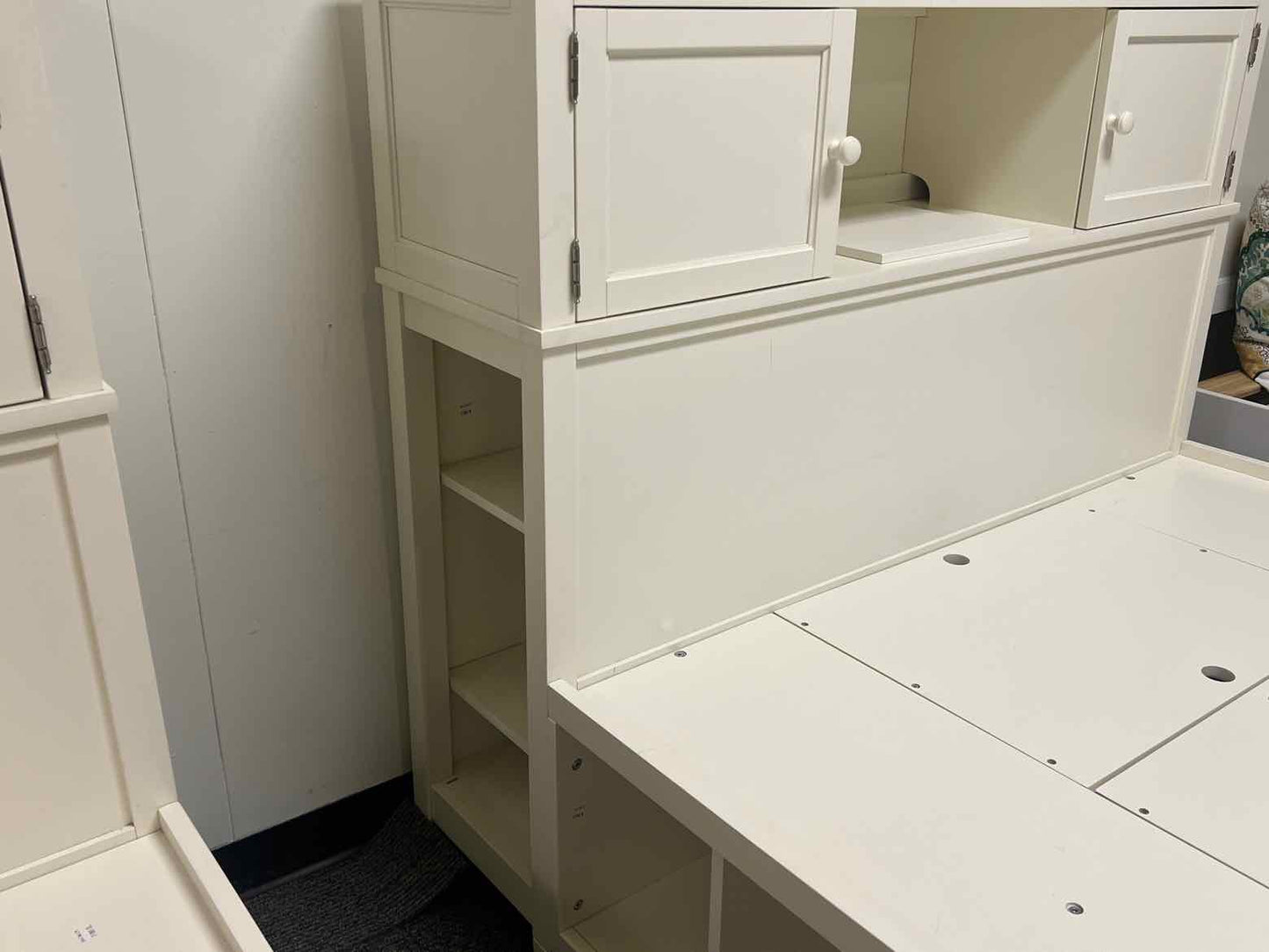 PB Teen Off-White Platform Storage Bed w/ Hutch