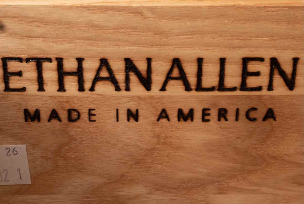 Ethan Allen Mahogany 18 Drawer Chest on Chest with Brass Chippendale  Handle