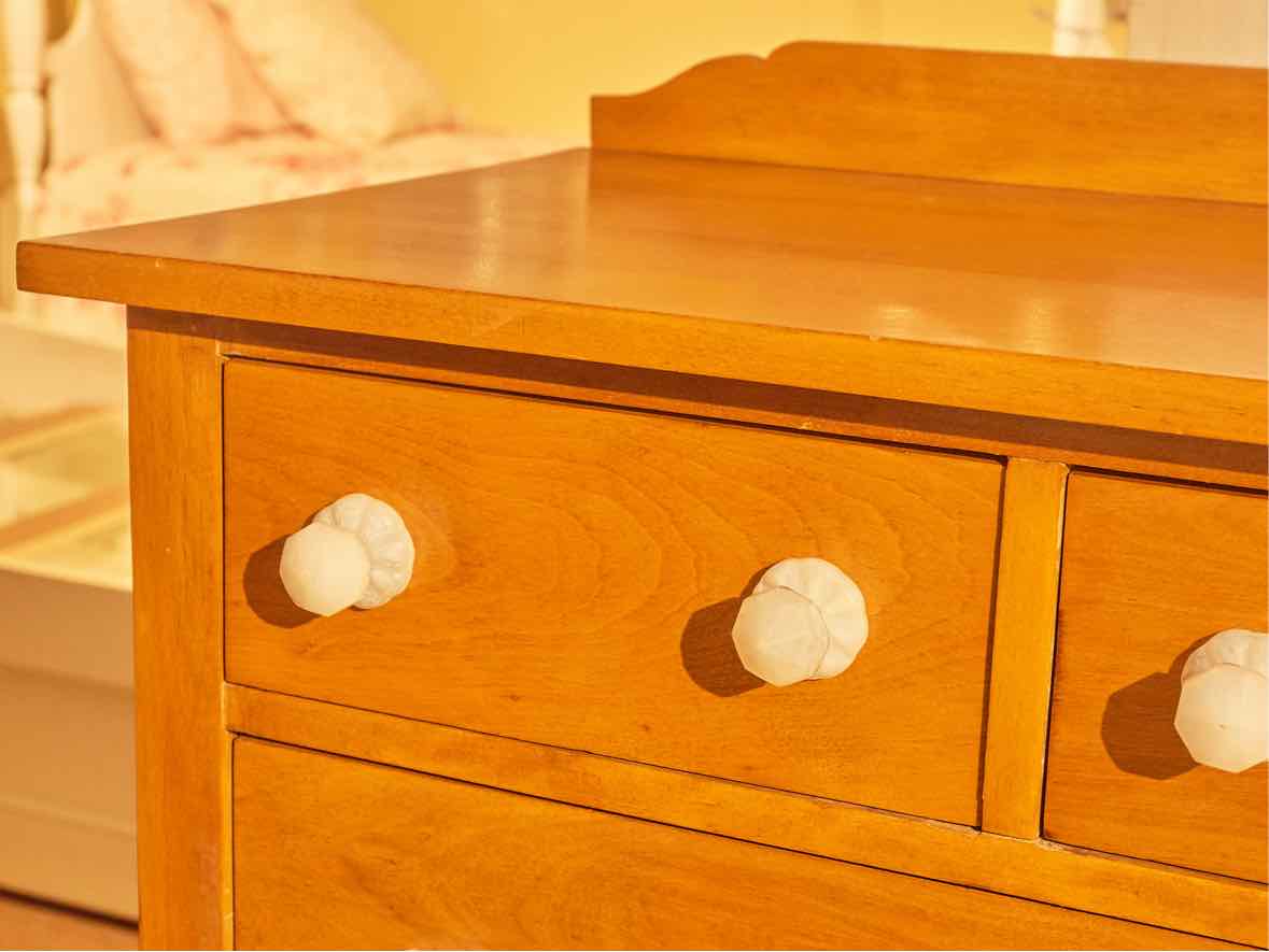 Solid Birch 5 Drawer Chest with Back Splash Top