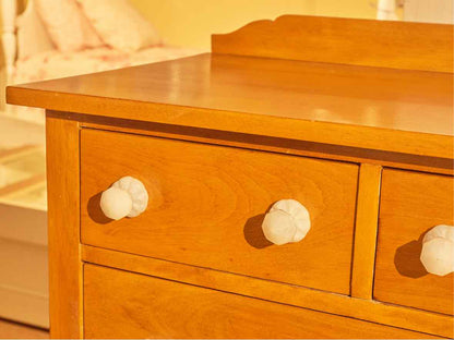 Solid Birch 5 Drawer Chest with Back Splash Top