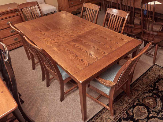Oak Mission Style Table &  6 Chair Set