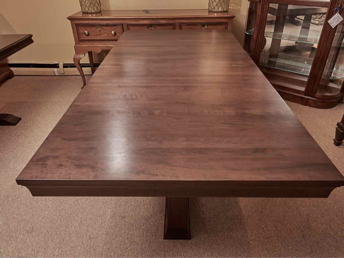 Gat Creek Cherry 'Latham' Pedestal Extension  Dining Table In  Cocoa Finish