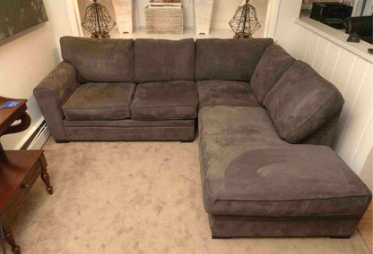 Jonathan Lewis 2-Piece Sectional in Graphite Grey Ultra Suede Upholstery