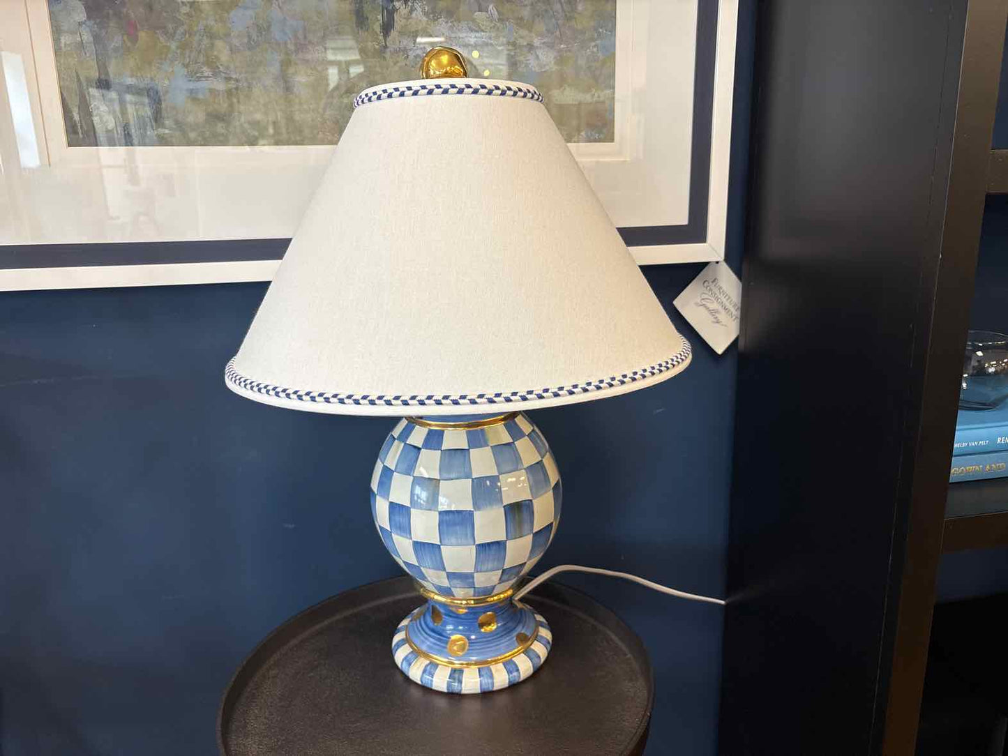 McKenzie Childs 'Royal Check'  Globe Table Lamp